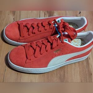 PUMA Juniors Suede Classic Women's Size 8 5 Red/White Sneakers